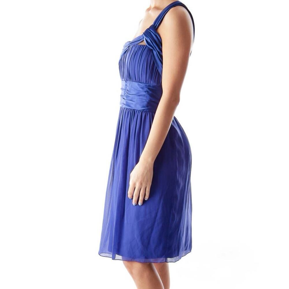 Marc Bouwer Glamlit Silk One Shoulder Cocktail Party Dress Sz 2 Homecoming Y2K - Picture 3 of 7